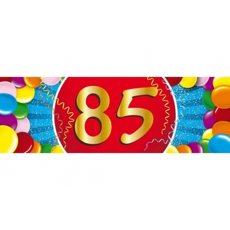 Feestartikelen 85 jaar ballonnen 16x + sticker