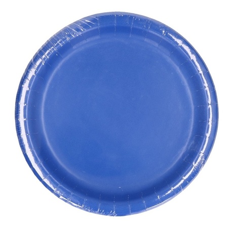 8x Paper plates blue 23 cm