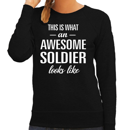 Awesome soldier cadeau sweater black for woman