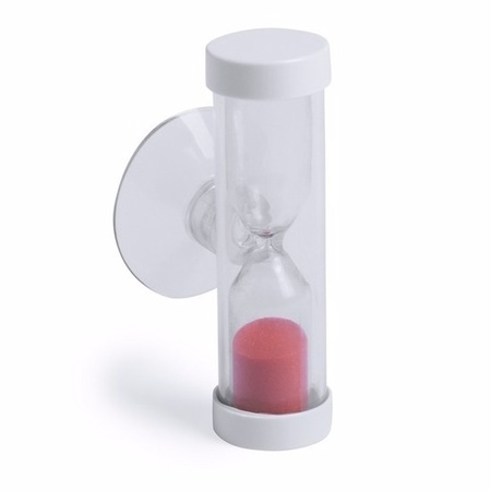 Bathroom hourglass 2 minutes red