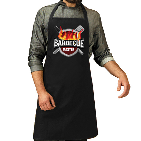 Barbecue master bbq schort / keukenschort zwart heren