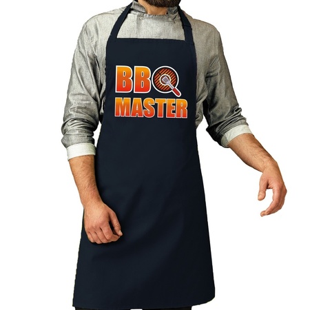 BBQ Master barbeque schort / keukenschort navy voor heren
