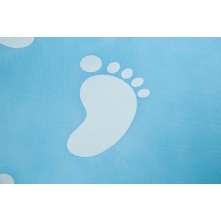 Blue carpet with baby feet
