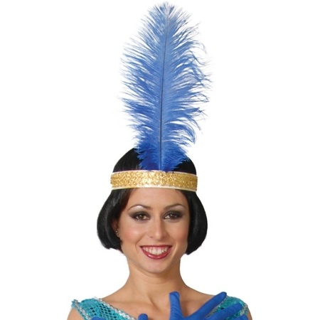 Blue peacock feather 40 cm