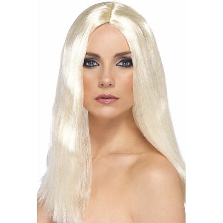 Blonde wig with long straight hair