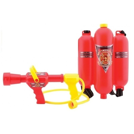 Dress up cap fire department with fire extinguisher waterpistol