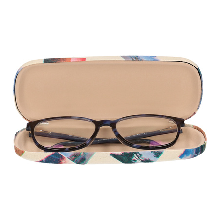 Brillenkoker/brillen opberghoes Holiday - hard kunststof - creme wit - zonnebril hoes