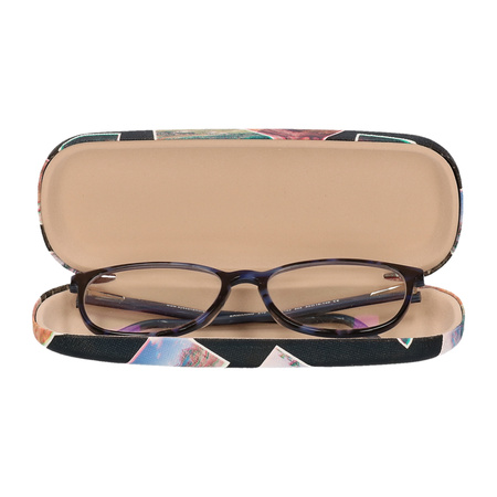 Brillenkoker/brillen opberghoes Holiday - hard kunststof - donkerblauw - zonnebril hoes