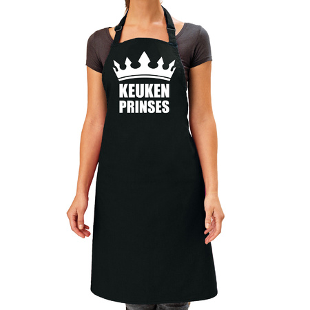 Gift apron for women - kitchen princess - black - kitchen apron - birthday