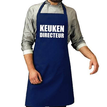 Gift apron for adults - keuken directeur - dark blue - kitchen apron - birthday