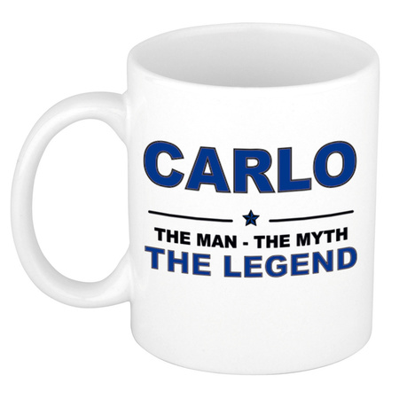 Carlo The man, The myth the legend pensioen cadeau mok/beker 300 ml