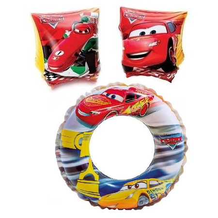 Cars set inflatable armbands and swimming tire for children