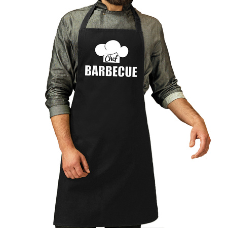 Chef barbecue schort / keukenschort zwart heren