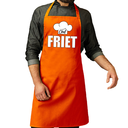 Chef friet apron orange for men