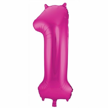 Cijfer ballonnen opblaas - Verjaardag versiering 21 jaar - 85 cm roze