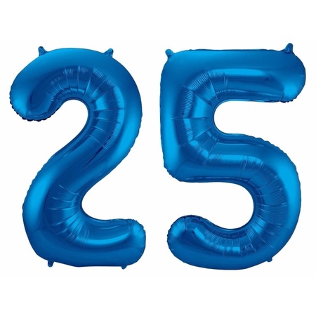 Cijfer ballonnen 25 jaar 86 cm