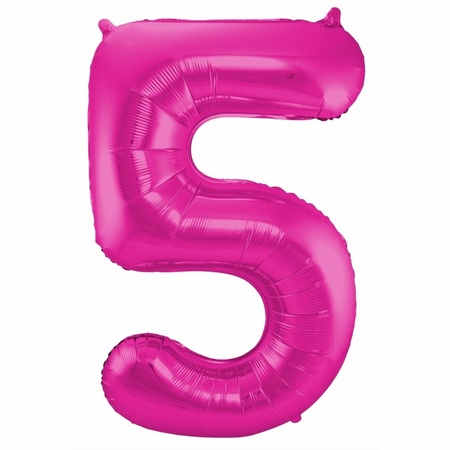 Cijfer ballonnen opblaas - Verjaardag versiering 45 jaar - 85 cm roze