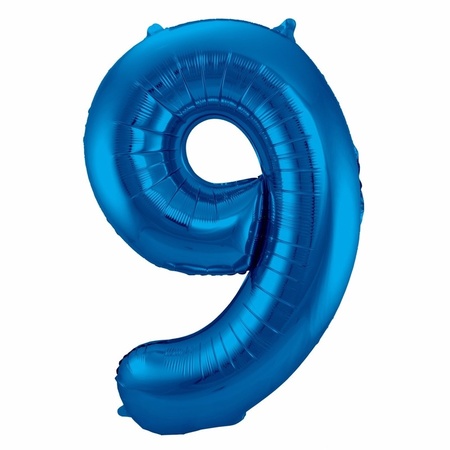Foil number balloons birthday 90 years 85 cm in blue