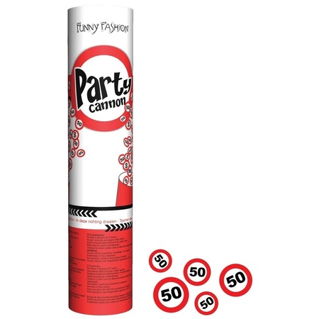 Party popper traffic sign 50