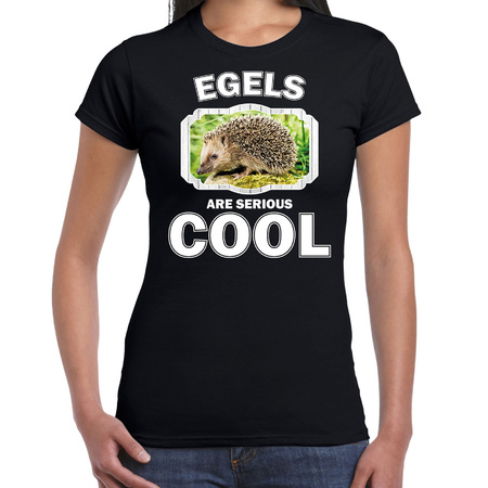 Dieren egel t-shirt zwart dames - egels are cool shirt