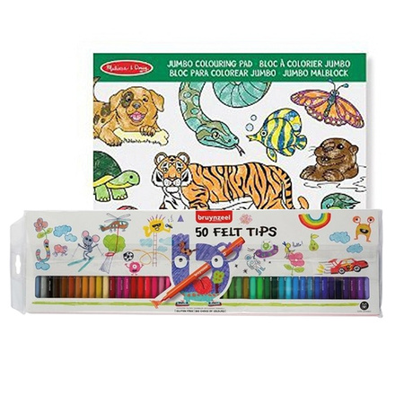 Animals coloring book and 50x pencils
