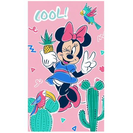 Roze Disney Minnie Mouse strand/bad handdoek 70 x 120 cm