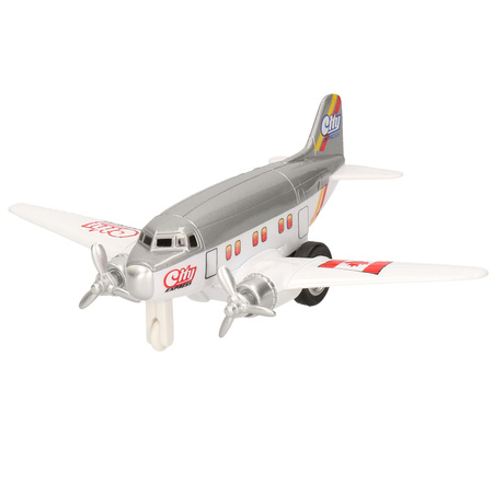 Toys airplanes set of 2x green and grey 12 cm
