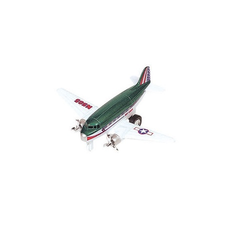 Speelgoed propellor vliegtuigen setje van 2 stuks groen en lichtblauw 12 cm