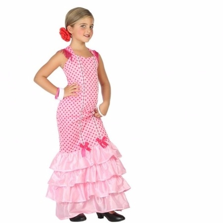 Flamenco dancer costume for children pink