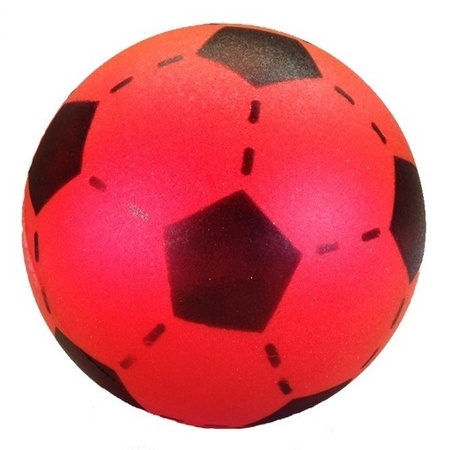 10x Stuks sport/voetbal training pionnen 23 cm met rode soft voetbal