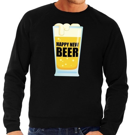 Happy new beer / year sweater black for men