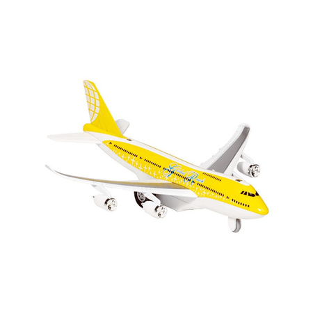 Yellow model airplane with lights and sound