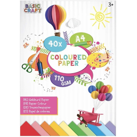 40x Coloured paper - A4 - crafting