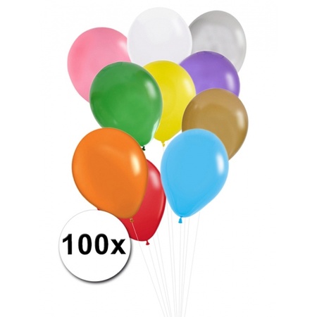 Ballonnen gekleurd 100 stuks