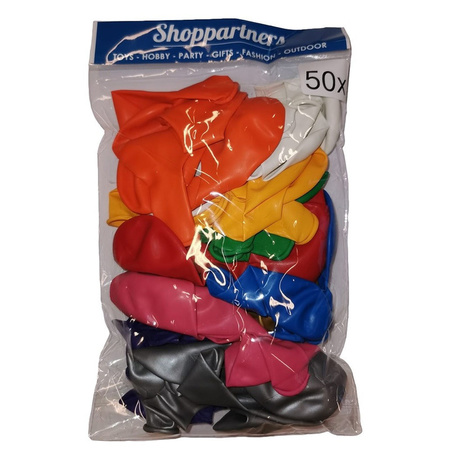 Zakje met 50 gekleurde ballonnetjes