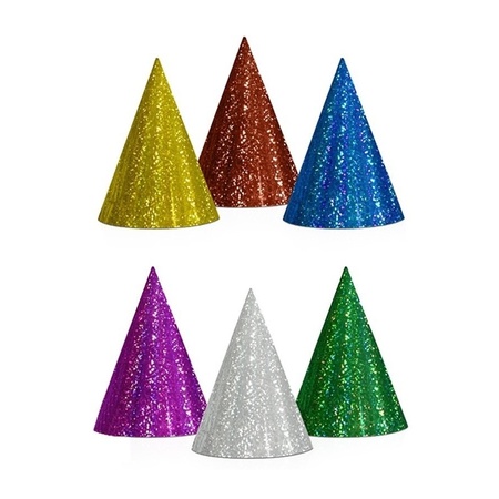 Colored party hats glitter 20 pieces