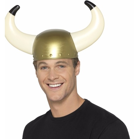 Gouden viking verkleed helmen voor volwassenen