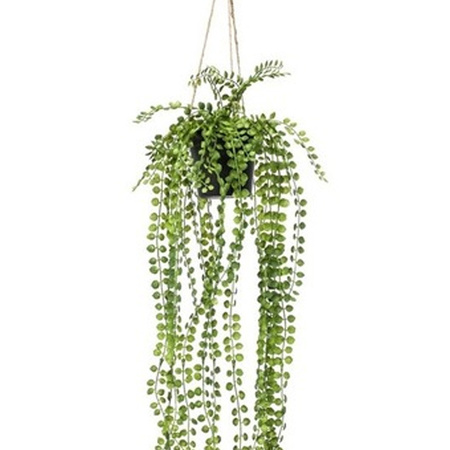 Groene Ficus Pumila kunstplant 60 cm in hangende pot