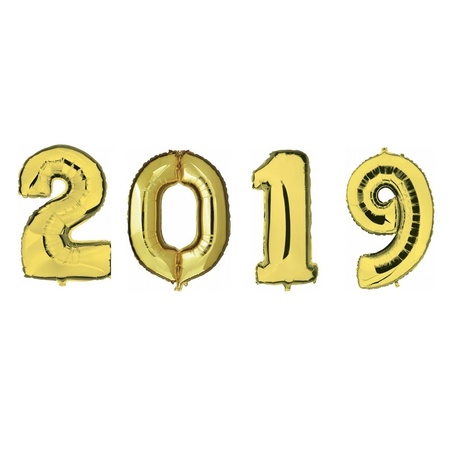 2019 balloons gold