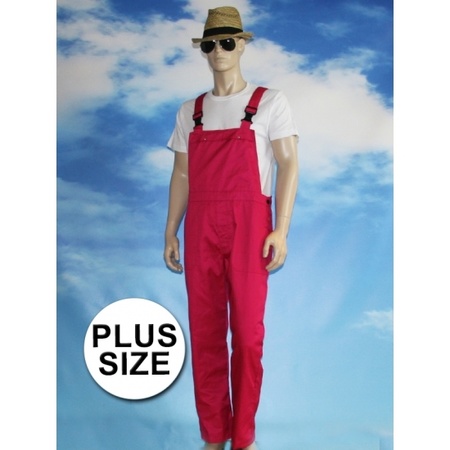 Big size fuchsia dungarees for adults