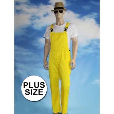 Big size yellow dungarees for adults