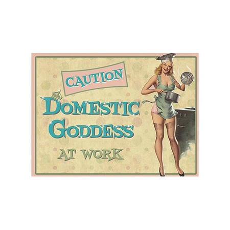 Nostalgisch bord Domestic Goddess
