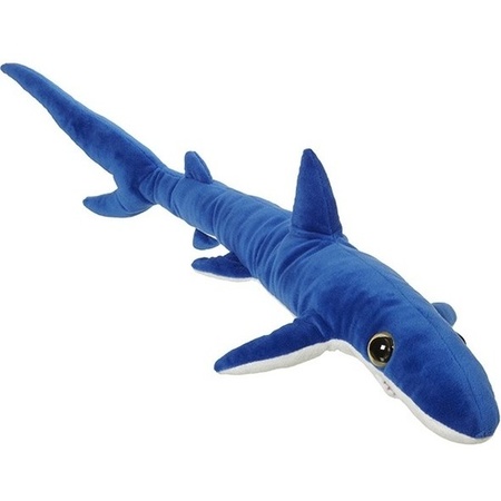 Big plush striped blue shark cuddle toy 110 cm
