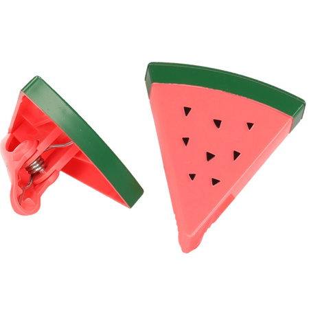 Handdoekklem/handdoek knijpers - watermeloen - 2x - kunststof
