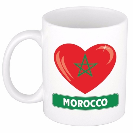 Marokkaanse vlag hartje koffiemok 300 ml