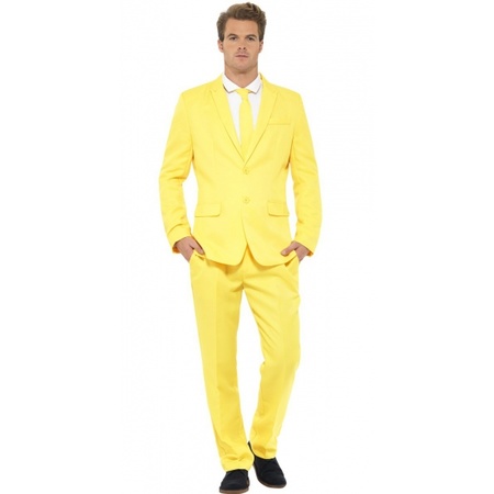 Carnavalskleding heren kostuum geel
