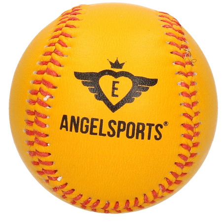 Houten speelgoed honkbalknuppel 63 cm + honkbal/softbal oranje / geel 10 cm
