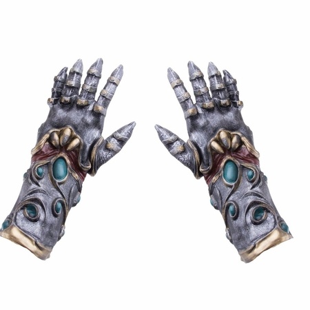 Horror gloves metal/alien for adults
