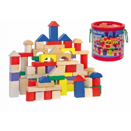 Wooden blocks in can 100 pieces