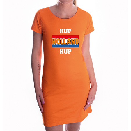 Hup Holland hup oranje jurkje Holland / Nederland supporter EK/ WK voor dames